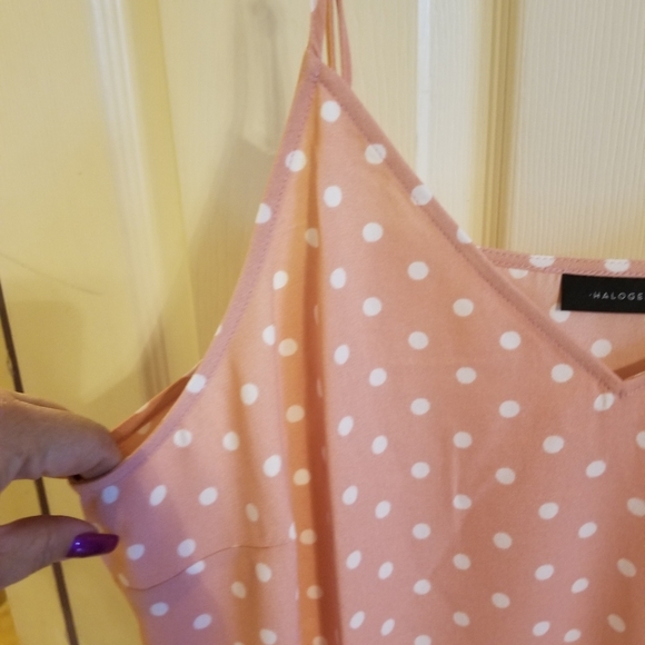 Halogen V-Neck Camisole Plus Size Pink, Polka Dot - Picture 2 of 7